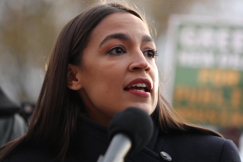 Rep. Alexandria Ocasio-Cortez (D-NY) speaks during a news conference to introduce legislation to transform public housing as part of her Green New Deal outside the U.S. Capitol on November 14, 2019 in Washington, D.C.