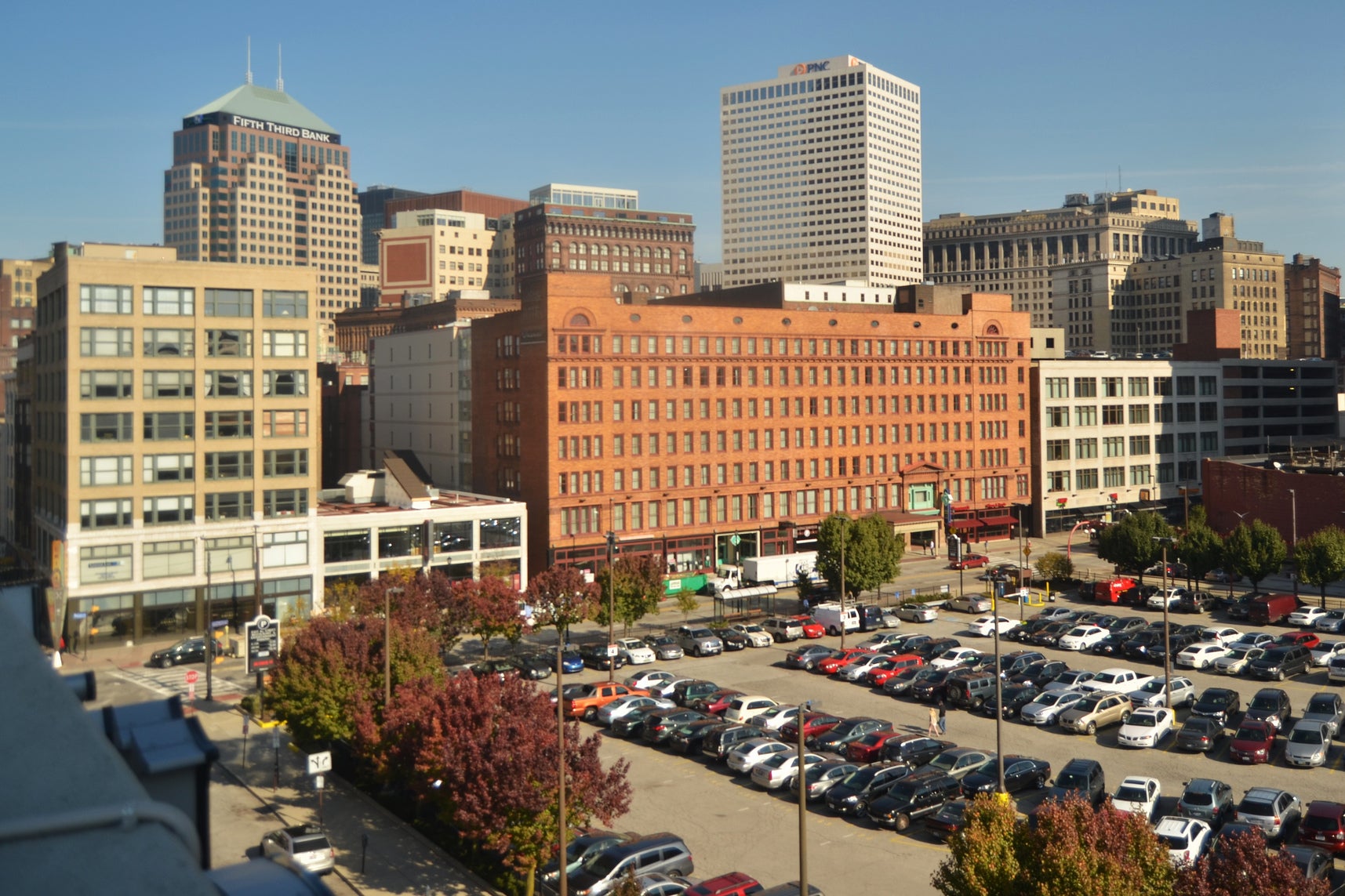 A parking lot in Cleveland, 2013.