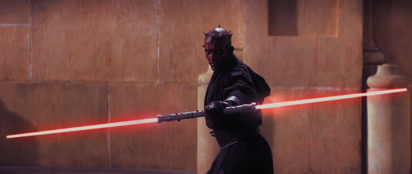 Darth Maul and his double lightsaber in the Phantom Menace