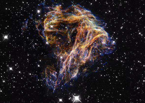 Image dubbed "Celestial Fireworks" taken by the Wide Field Planetary Camera 2 from the Hubble Space Telescope.