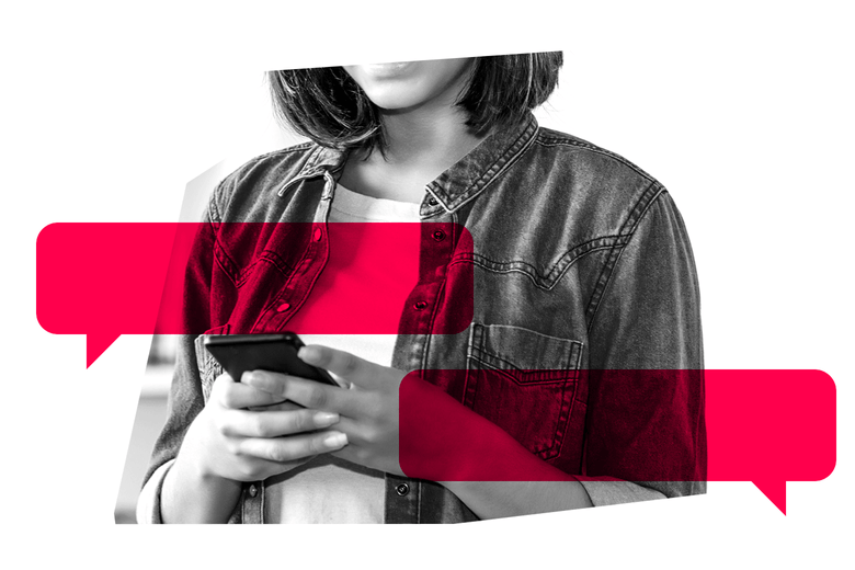 Teen girl texting