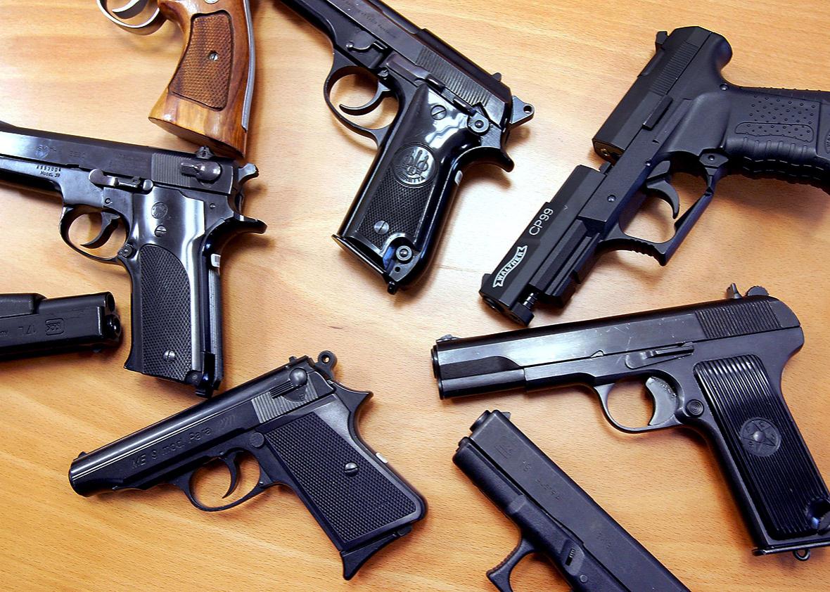 A haul of firearms after shooting.