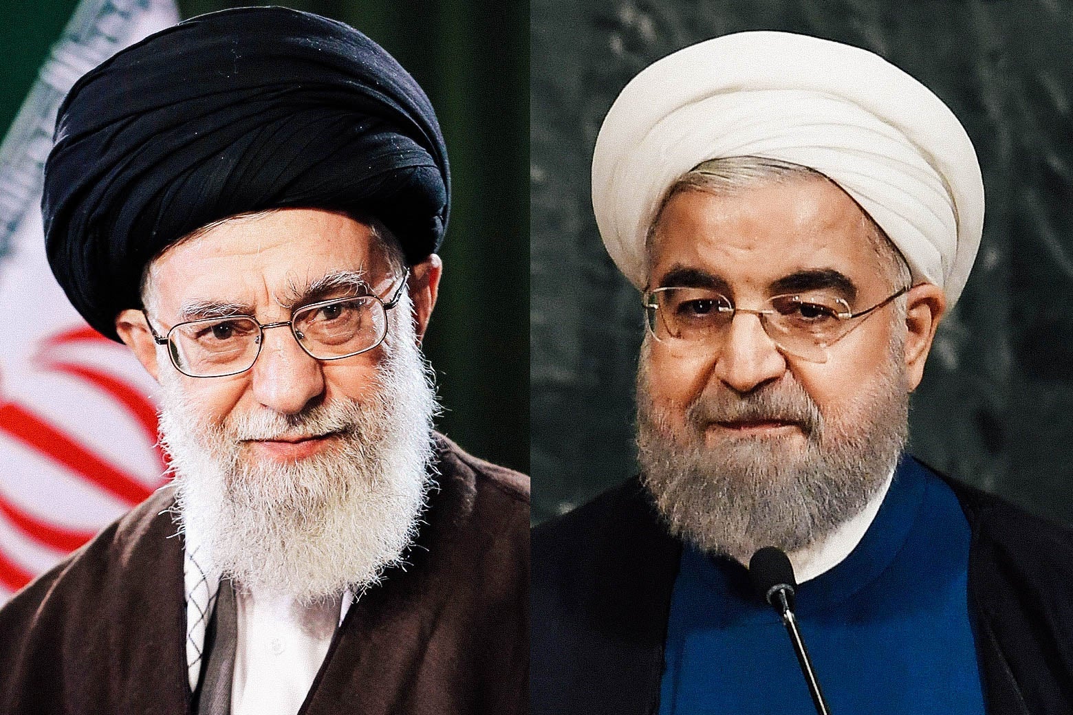 Supreme Leader of Iran Ali Khamenei and Iranian President Hassan Rouhani