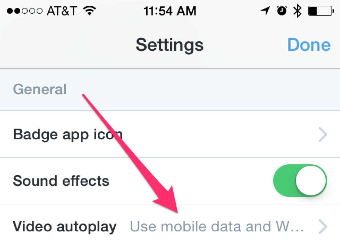 Twitter autoplay video settings