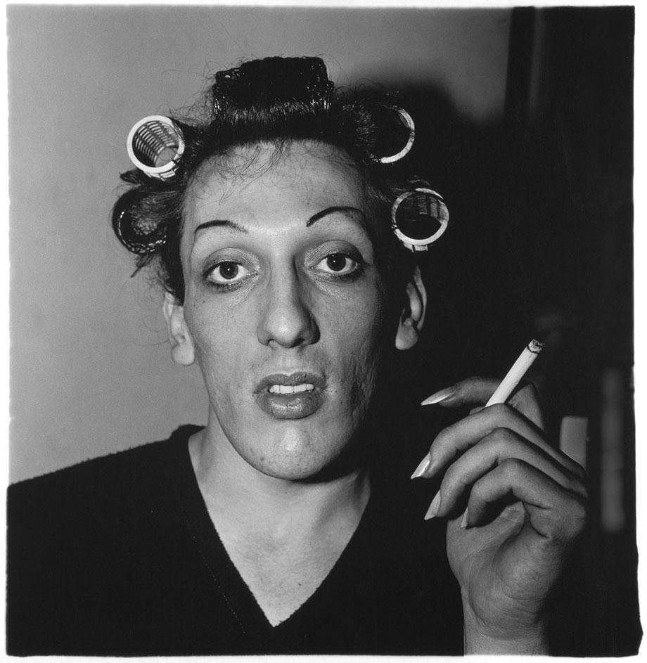 Young man in curlers, 1966.