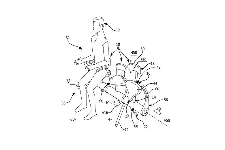 A patent application diagram of a new Airbus plane seat.