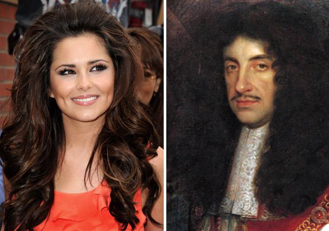 Singer Cheryl Cole and King Charles II.