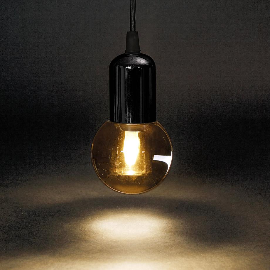 light bulb hanging from string