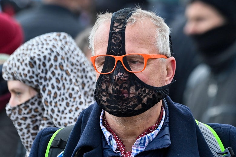 Best Photo Of The Week Underwear Face Mask At A German Anti Lockdown Protest
