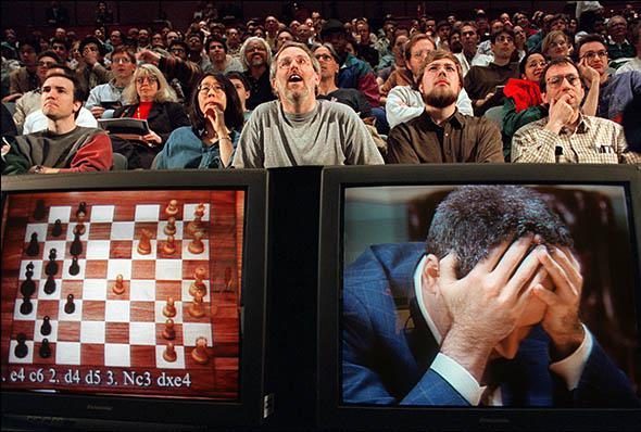 World Chess champion Garry Kasparov IBM's Deep Blue computer.