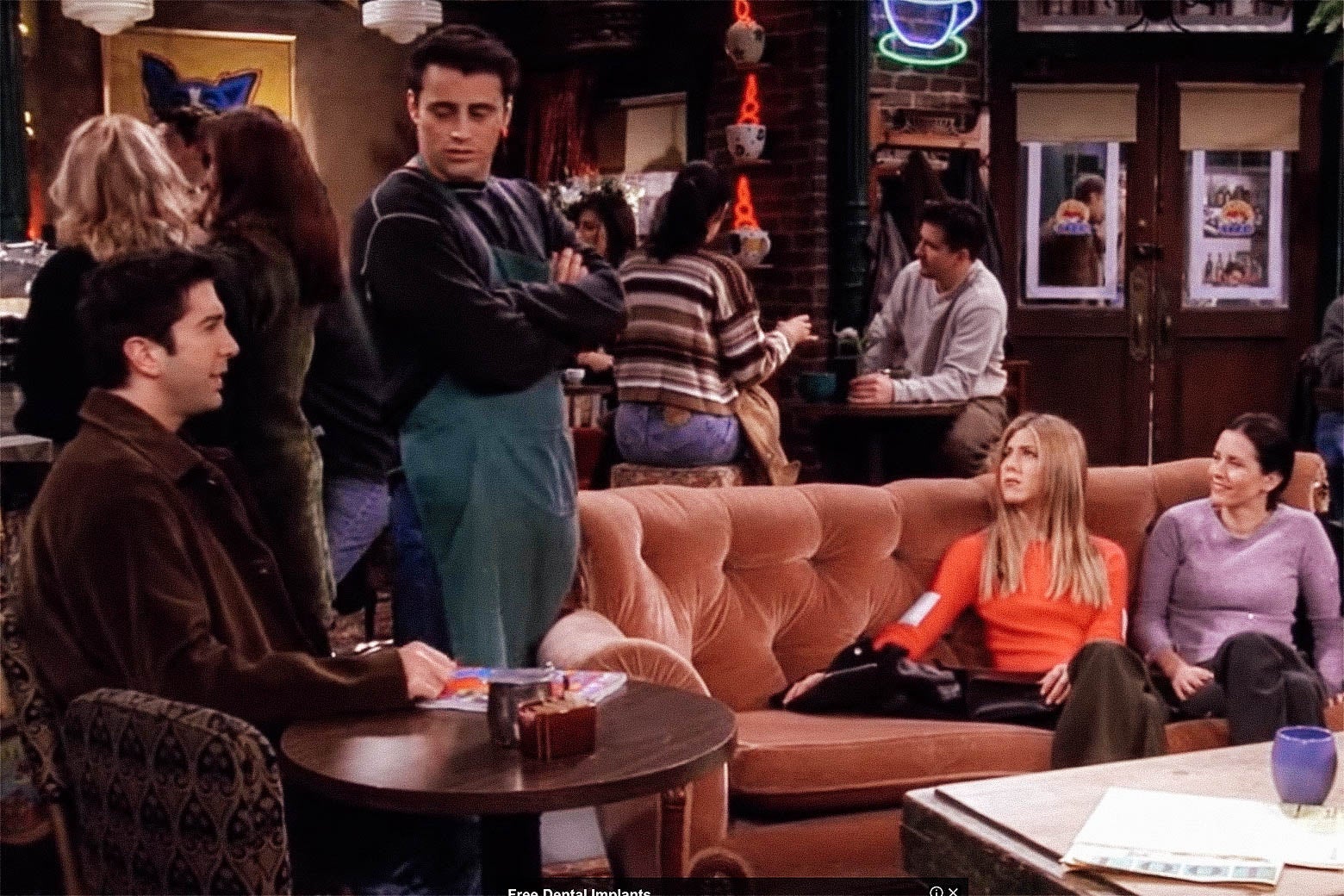 The cast of Friends at Central Perk.