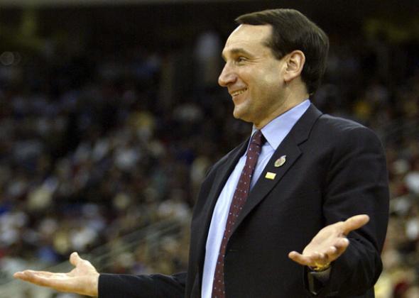 Head Coach Mike Krzyzewski of the Duke Blue Devils