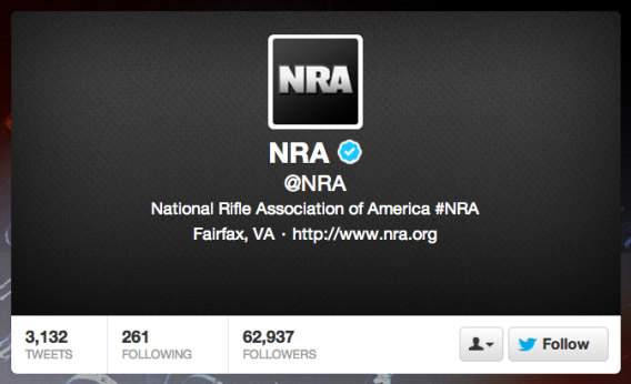 NRA Twitter page