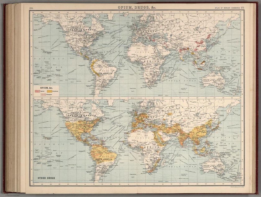 History of the drug trade: Map of drug trade in the early 20th century.