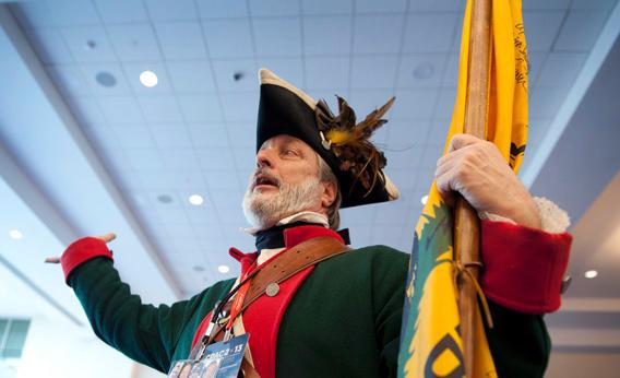 Tea Party member William Temple holds court during the 2013 Conservative Political Action Conference.