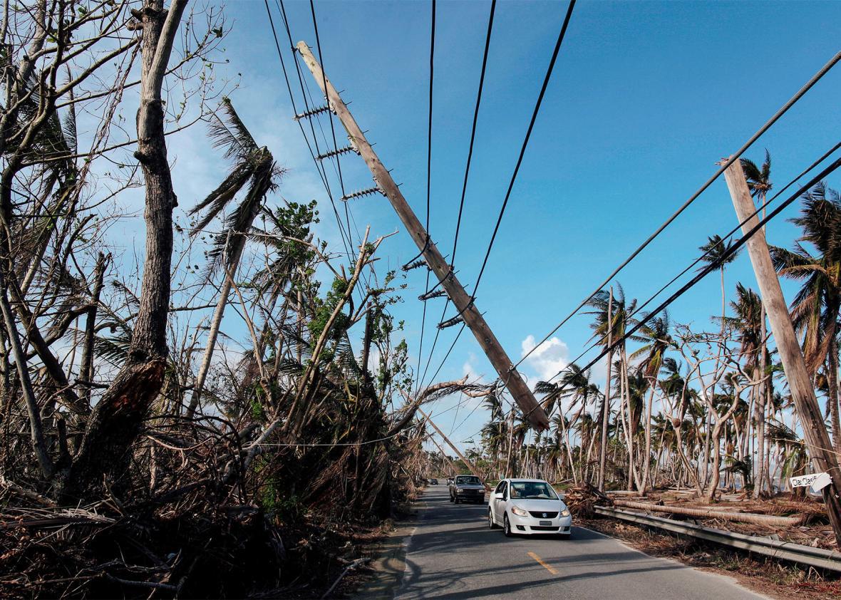 Puerto Rico, collapsed utillity pole