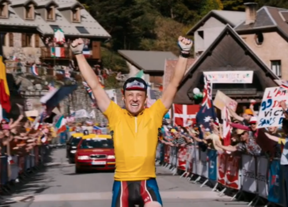 Ben Foster as Lance Armstrong in the trailer for The Program.