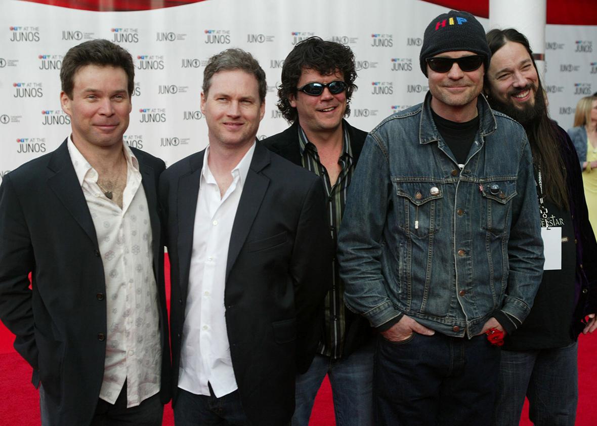 The band Tragically Hip arrives to the 2005 Juno Awards ceremony on April 3, 2005 in Winnipeg, Canada.