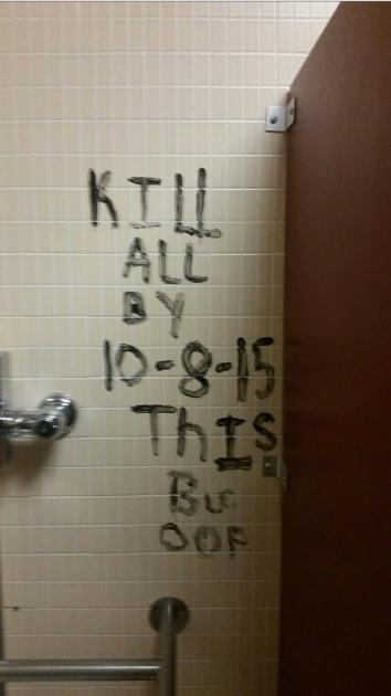 Graffiti written in a bathroom in Eastern Kentucky Universityâ