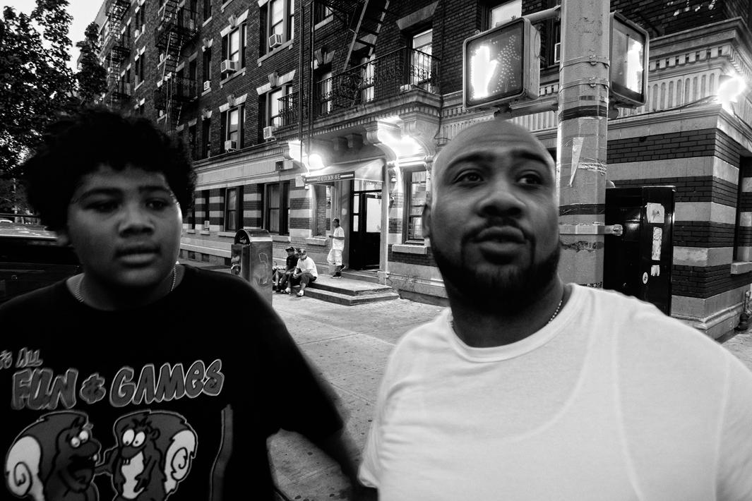 Washington Heights, New York, 2012. Billy and Jeremy Garcia return home from an evening walk.