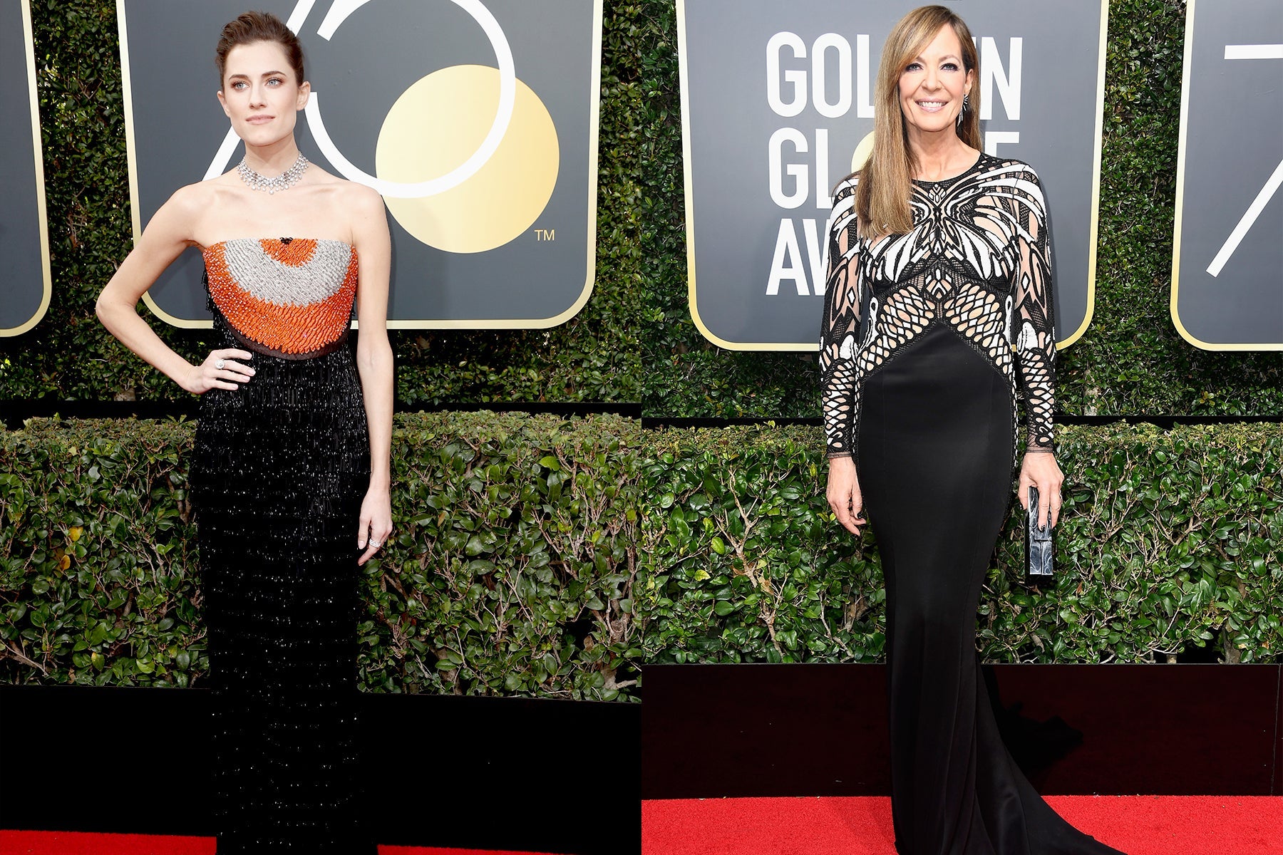 slim fit dress slacks Allison Janney Two-Tone Dress 2018 BAFTA Awards main image 1