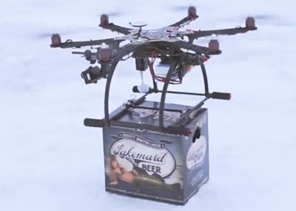 Lakemaid beer drone