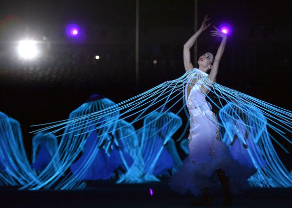 Artists perform during the Opening Ceremony of the Sochi Winter Olympics on February 7, 2014 in Sochi. 