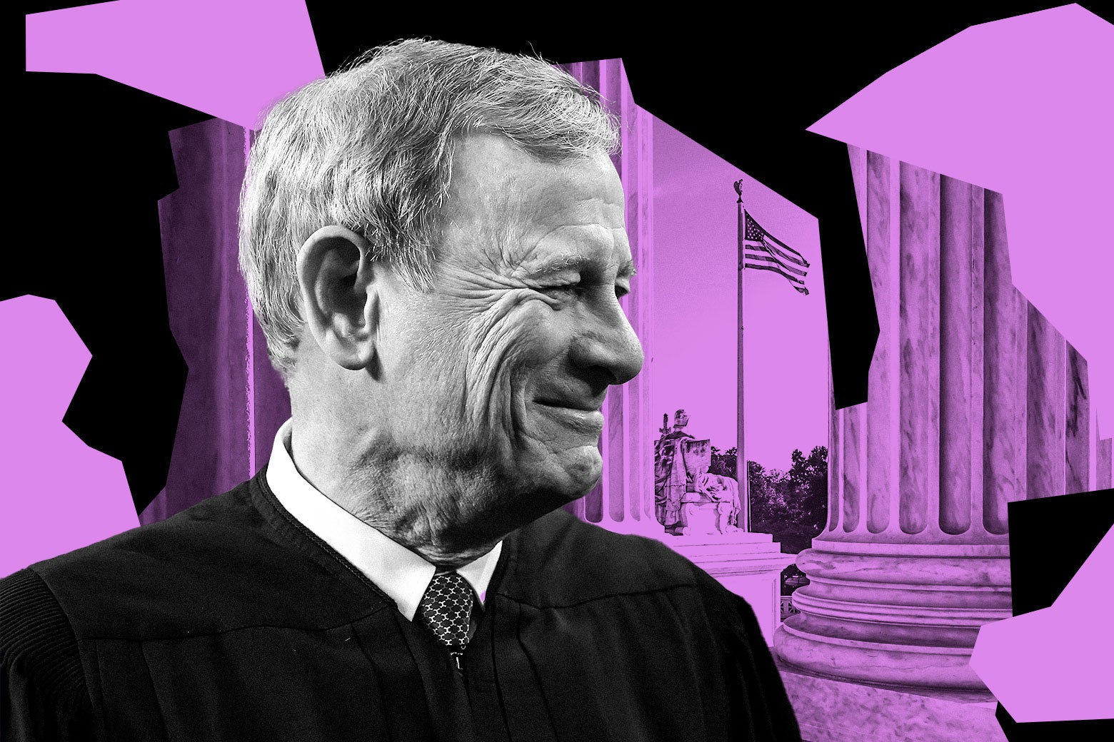 John Roberts smiling broadly.