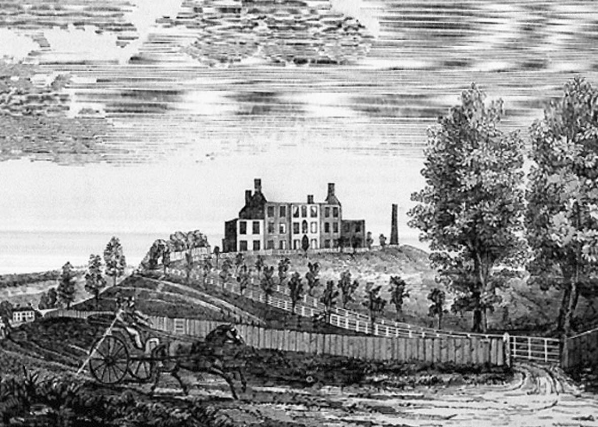 "Ruins of the Ursuline Convent, at Charlestown Massachusetts," (Ursuline Convent Riots of August 11 & 12, 1834) wood engraving (print)