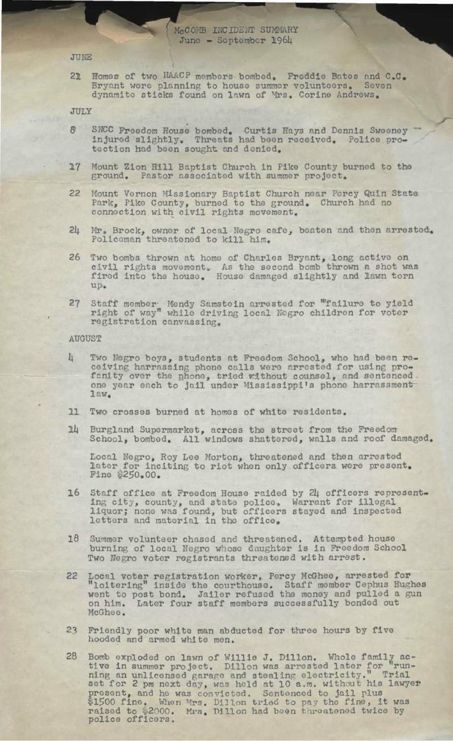 Freedom Summer: The violence committed against volunteers in 1964 in ...